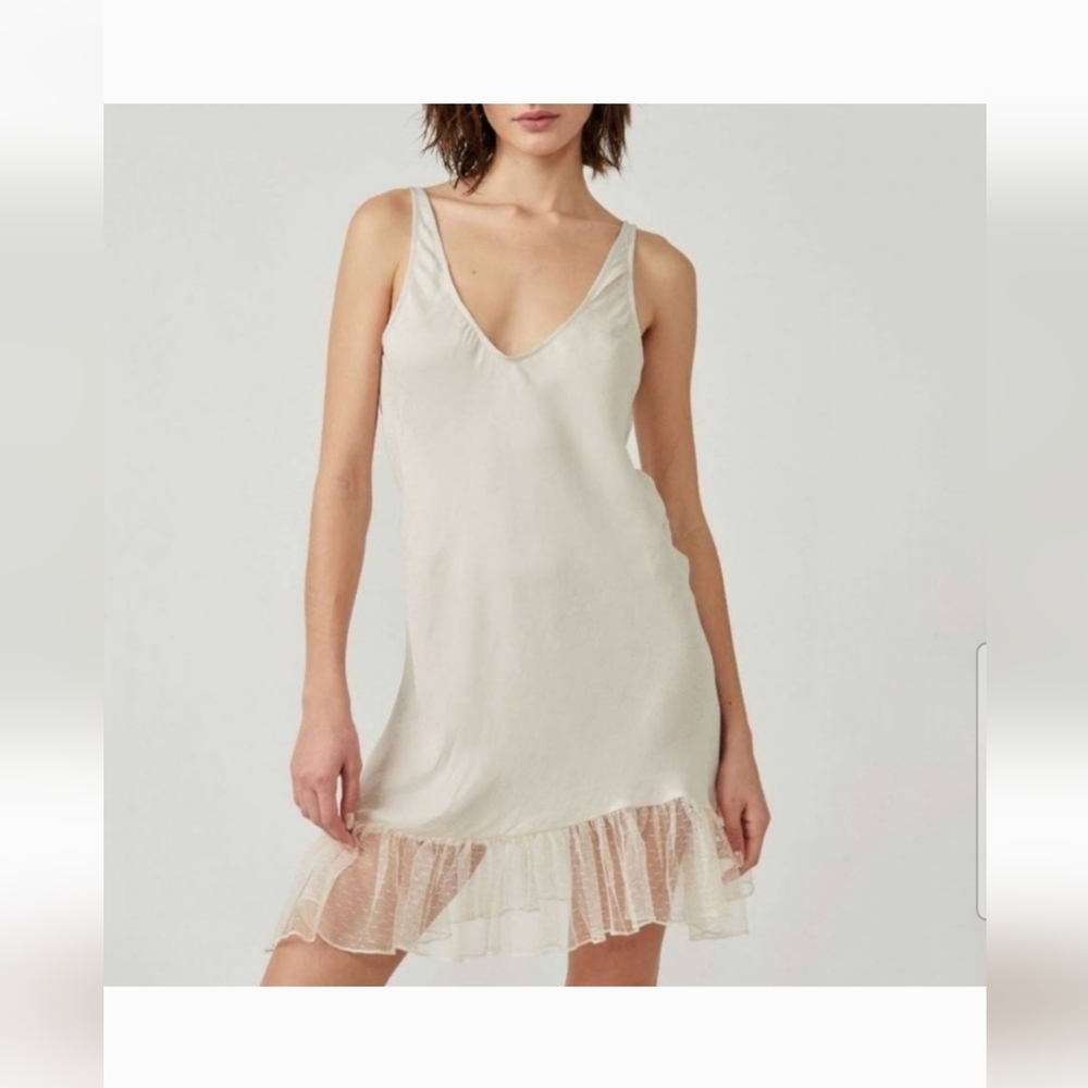 NWT Free People Intimately Wild At Heart Tulle Hem Sleeveless Slip Dress